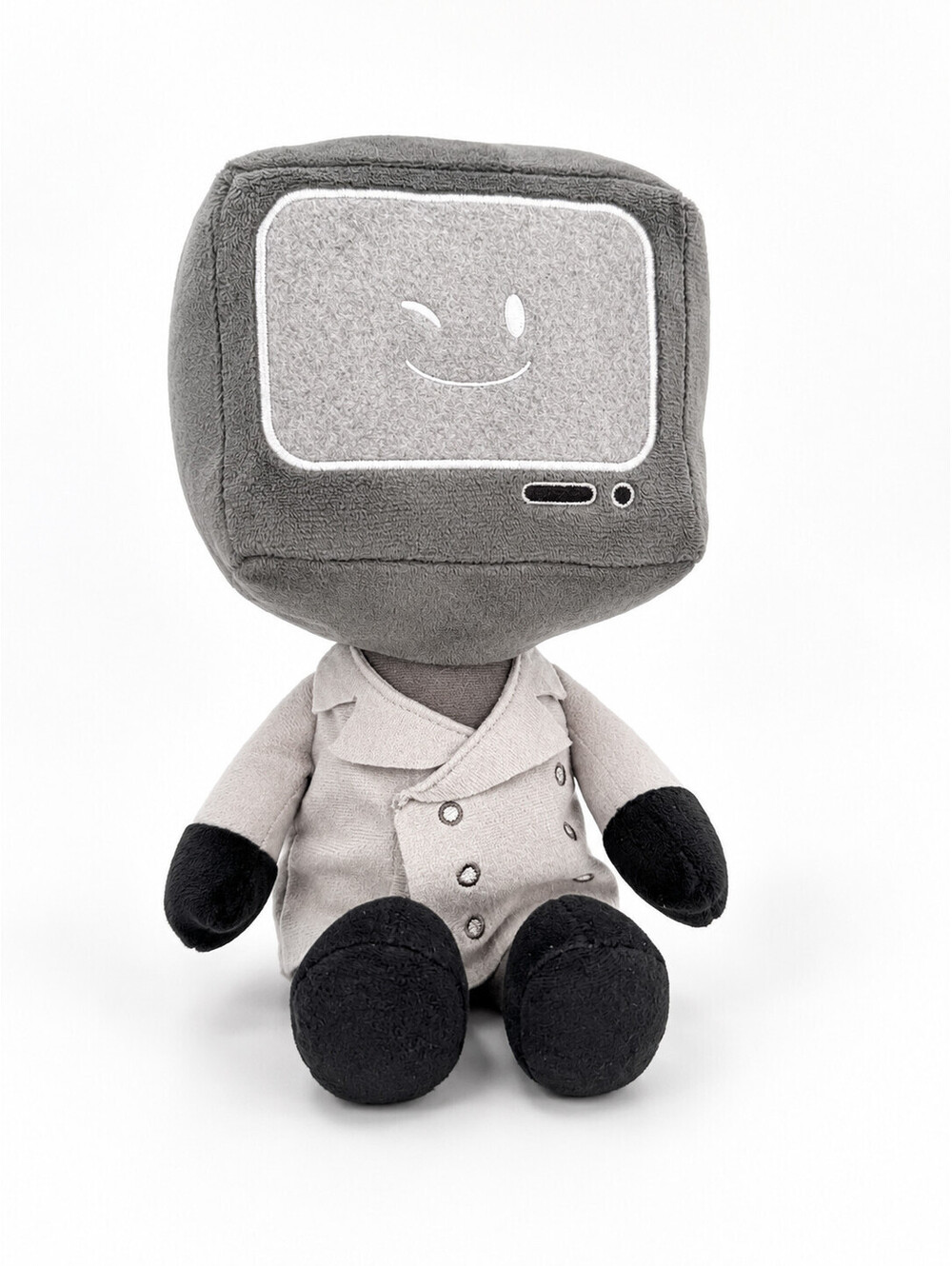 Skibidi Toilet TV Man Plush 11" Bonkers Toy Co Grey Monitor Head Official